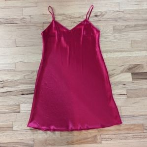 Gilligan O'Malley Red Satin Sexy Nightgown Slip Dress Women's Size Medium
